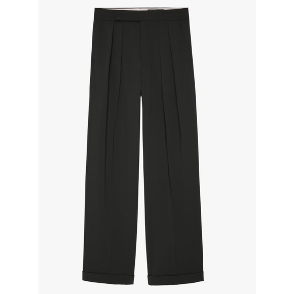 Zara Emmanuelle Alt Collab Into the Classics Pleated Black Pants Wool Blend RARE - Picture 5 of 14